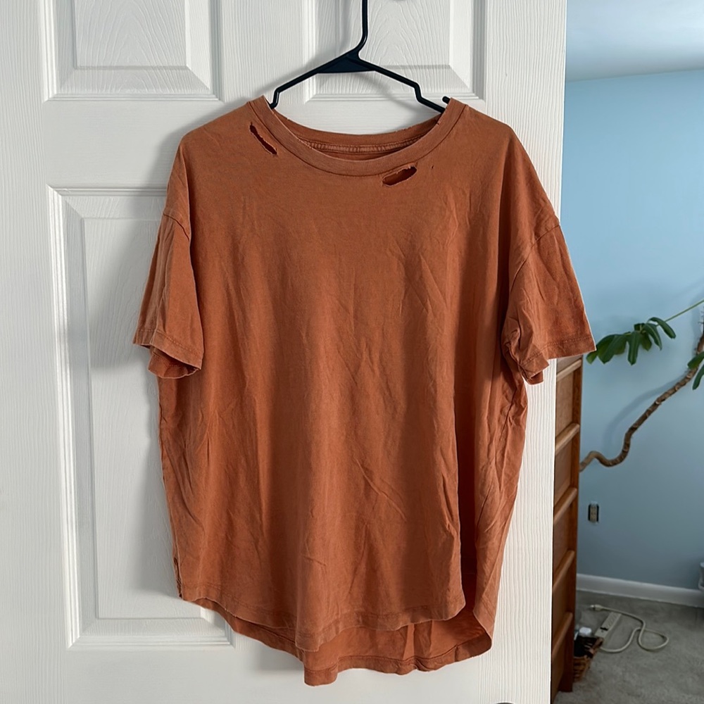 Oversized distressed t shirt